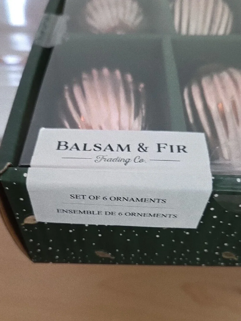 Balsam & Fir Glass Bronze Ribbed Teardrop Holiday Ornaments - Set of 6